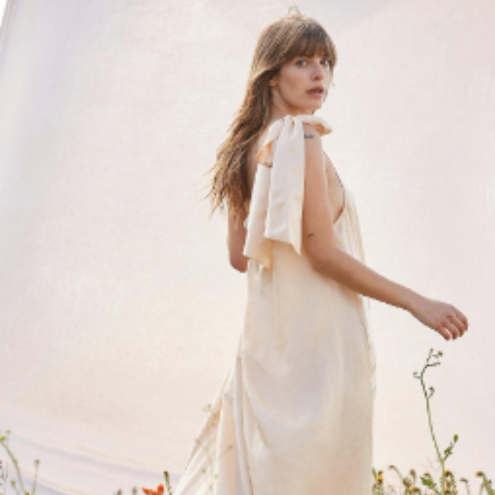 FREE PEOPLE SOA DRESS, CREME - SZ LARGE